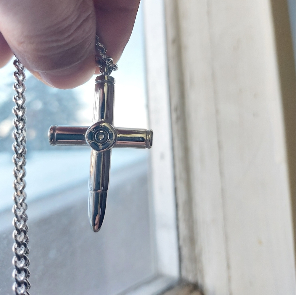 Silver Cross Pendant Necklace